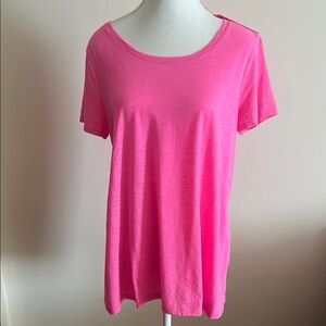 Lily Pulitzer Etta Scoop Neck Tee in Aura Pink